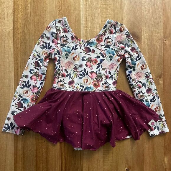 Cheeky Plum Other - Cheeky Plum Girls Leotard Size 4 Floral Long Sleeve Dance Outfit